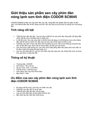 Sen cây phím đàn nóng lạnh sơn tĩnh điện CODOR SC9045