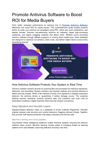 Promote Antivirus Software to Boost ROI for Media Buyers