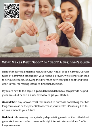 What Makes Debt “Good” or “Bad”? A Beginner’s Guide