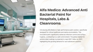 Alfa Medico Advanced Anti Bacterial Paint for Hospitals, Labs & Cleanrooms