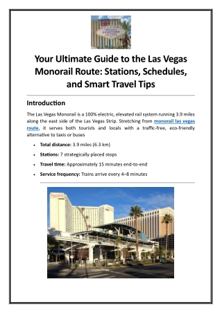 Your Ultimate Guide to the Las Vegas Monorail Route Stations, Schedules, and Smart Travel Tips