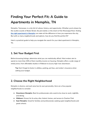 Finding Your Perfect Fit_ A Guide to Apartments in Memphis, TN