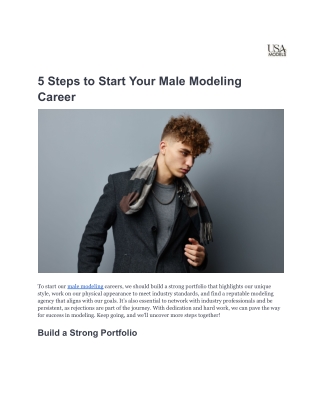5 Steps to Start Your Male Modeling Career