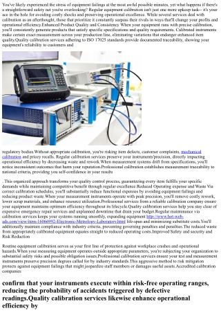 The Leading Advantages of Regular Equipment Calibration for Organizations