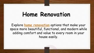 Home Renovation