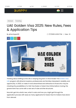 Golden Visa Dubai Update: Indians Eligible for Lifetime UAE Visa at AED 100k