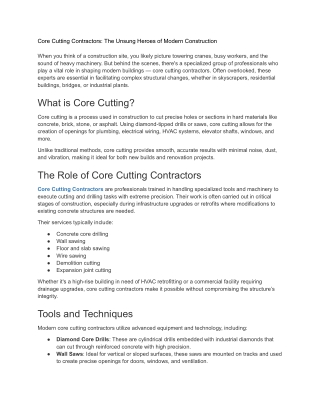 Core Cutting Contractors