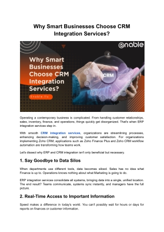 Why Smart Businesses Choose CRM Integration Services