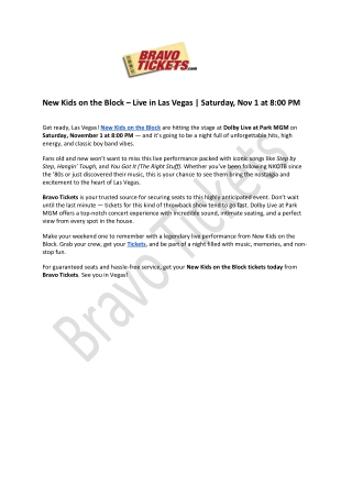 New Kids on the Block – Live in Las Vegas