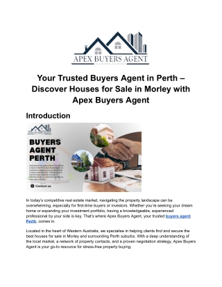 Your Trusted Buyers Agent in Perth – Discover Houses for Sale in Morley with Apex Buyers Agent