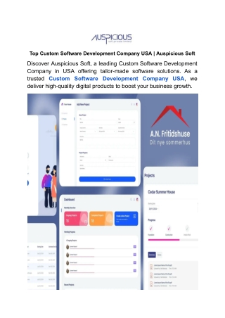 Top Custom Software Development Company USA _ Auspicious Soft