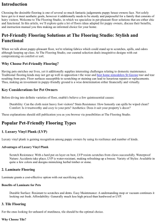 Pet-Friendly Flooring Solutions at The Flooring Studio: Stylish and Functional