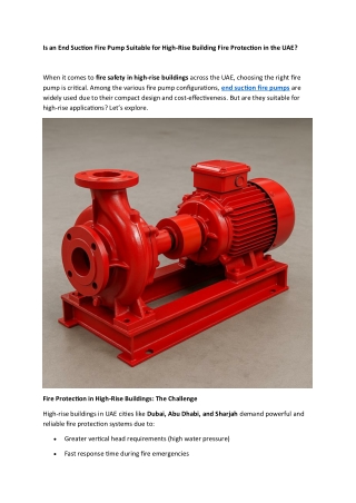 Is an End Suction Fire Pump Suitable for High-Rise Building Fire Protection in the UAE (1)