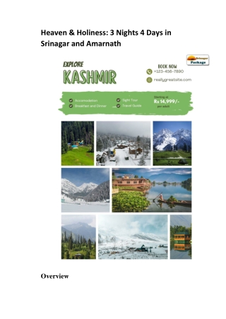 Heaven & Holiness: 3 Nights 4 Days in Srinagar and Amarnath