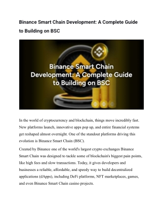 binance smart chain development a complete guide
