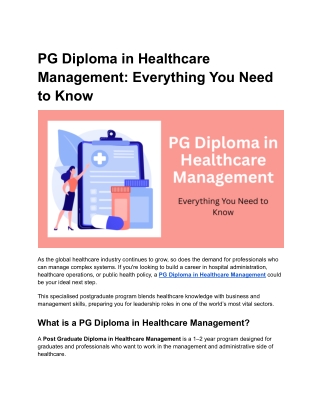 PG Diploma in Healthcare Management_ Everything You Need to Know