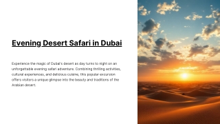 Evening Desert Safari Dubai with BBQ Dinner