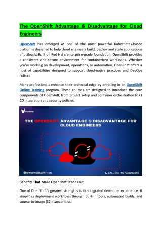 OpenShift Course Online - OpenShift Training In Bangalore