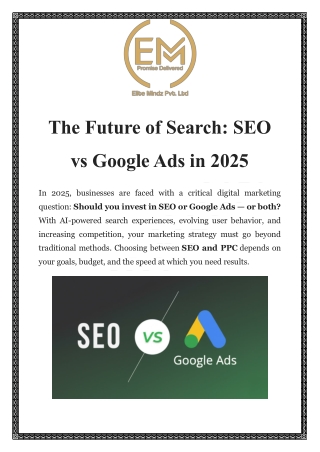 SEO or Google Ads in 2025? Elite Mindz Breaks It Down