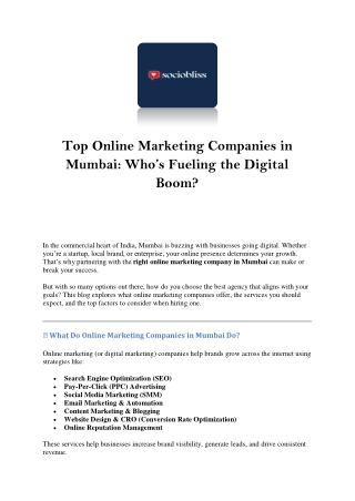 Top Online Marketing Companies in Mumbai