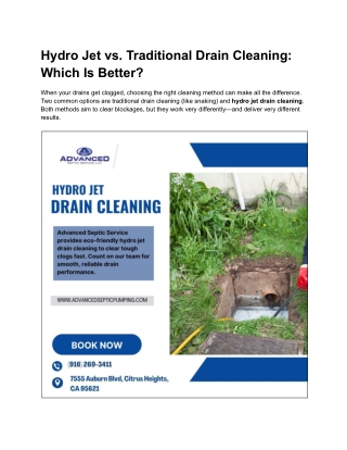 Hydro Jet vs. Traditional Drain Cleaning_ Which Is Better_