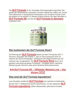 GLP Formula Germany Reviews, Price