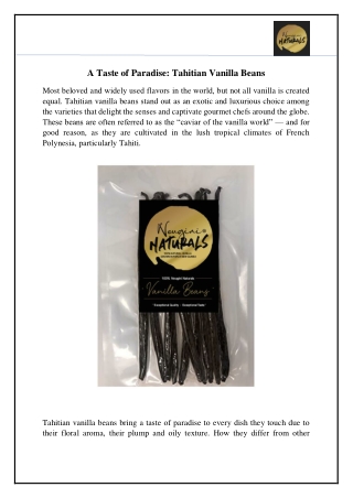 Taste of Paradise_ Tahitian Vanilla Beans