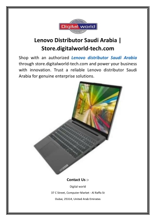 Lenovo Distributor Saudi Arabia Store.digitalworld-tech.com