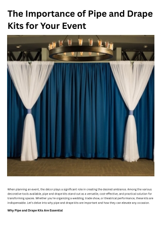 A Complete Guide to Pipe And Drape Systems Backdrop Kits