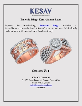 emerald ring kesavdiamond com