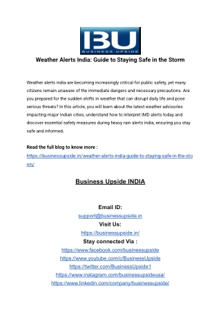 Weather Alerts India_ Guide to Staying Safe in the Storm