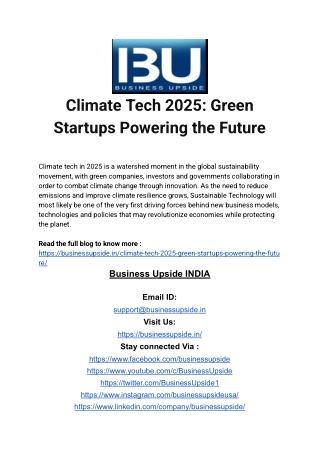 Climate Tech 2025_ Green Startups Powering the Future