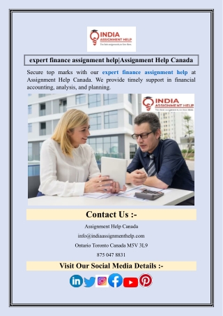 expert finance assignment help Assignment Help Canada