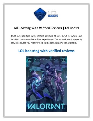 Lol Boosting With Verified Reviews