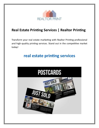 Real Estate Printing Services