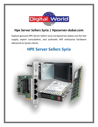 Hpe Server Sellers Syria  Hpeserver-dubai.com