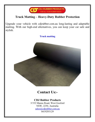 Truck Matting – Heavy-Duty Rubber Protection