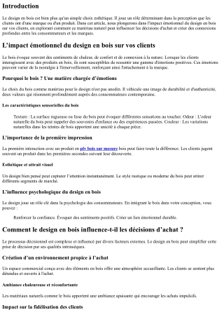 L’impact émotionnel du design en bois sur vos clients.