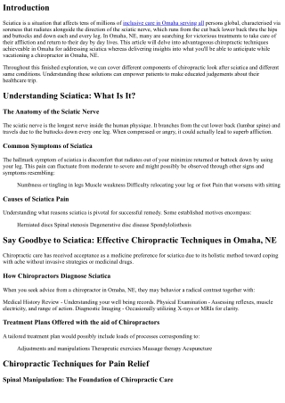 Say Goodbye to Sciatica: Effective Chiropractic Techniques in Omaha, NE