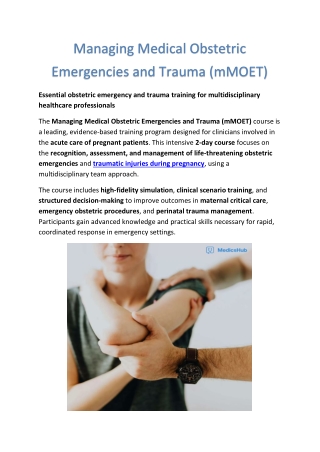 Managing Obstetric Emergencies & Trauma | mMOET Course UK