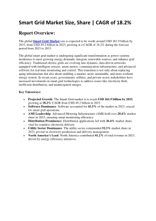 Smart Grid Innovation Market Forecast 2033 | CAGR Update