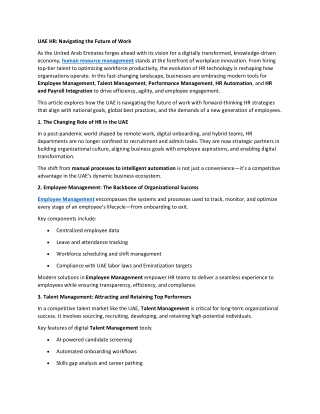 UAE HR - Navigating the Future of Work