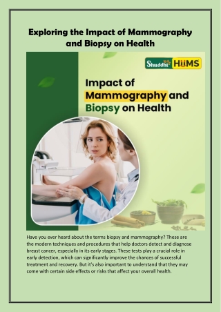 Exploring the Impact of Mammography and Biopsy on Health