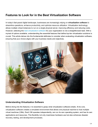 features to look for in the best virtualization