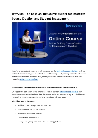 wayvida the best online course builder
