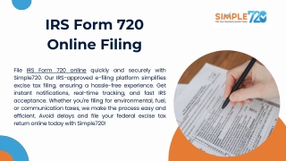 IRS Form 720 Online Filing – Fast, Secure & Easy | Simple720