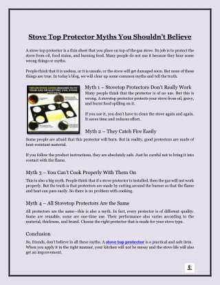 Stove Top Protector Myths You Shouldn’t Believe