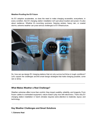 Designing EV Charging Stations for Harsh Weather Conditions