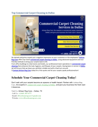 Top Commercial Carpet Cleaning in Dallas