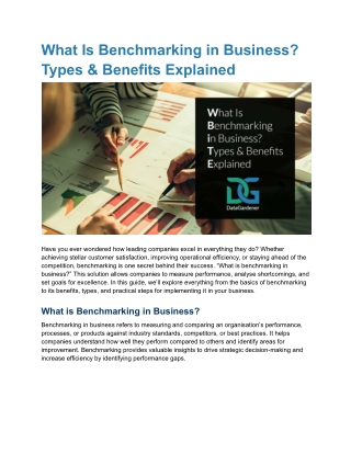 What Is Benchmarking in Business